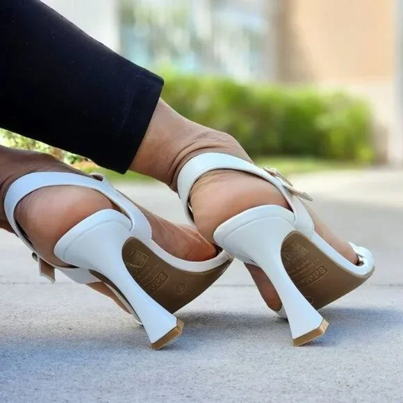 Women's Braided Single Band Ankle Strap Sandals White Color - Picture 4 of 6